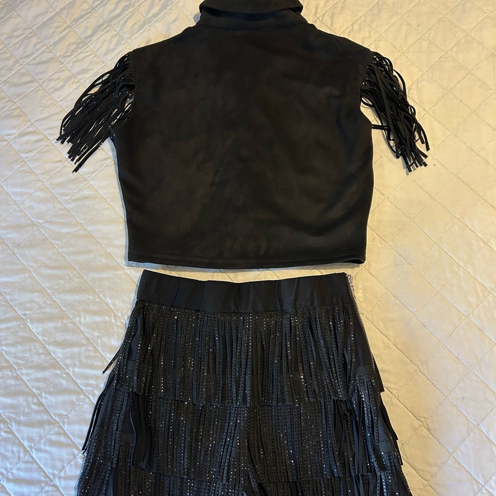 Black Fringe Two-Piece Set - Picture 8 of 13